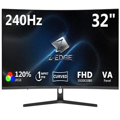 Z Edge 32 Inch Curved 240Hz Gaming Monitor Full HD 1ms AMD FreeSync Premium