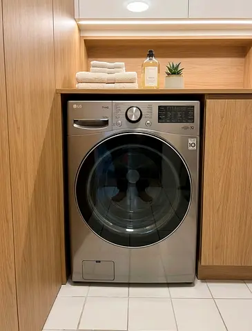 LG Front Load Washer - 10kg, Stainless Steel, Excellent Condition