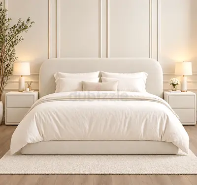 New king size bed  upholstered bed frame with headboard storage bed- modern king bed