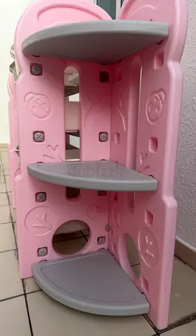 Pink Plastic Corner Baby Bath/Storage Shelf - 3 Tier