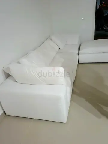White color marina home luscious sofa with footstool
