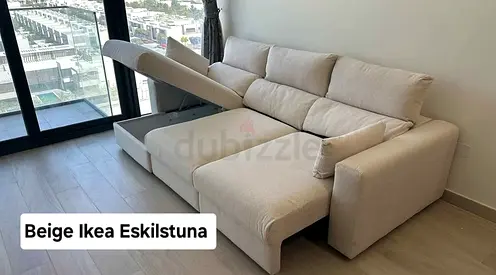 Ikea Eskilstuna L shape sofa bed with storage