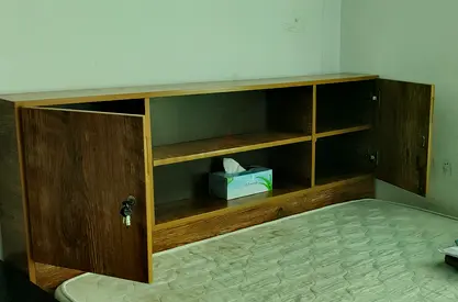 Wooden Headboard with Built-in Storage Cabinets and Shelves with side drawer
