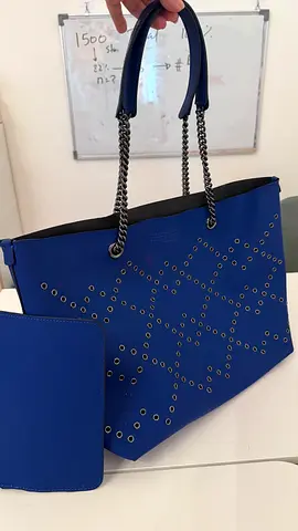 Marc by Marc Jacobs Cobalt Blue Perforated Tote Bag with Matching Pouch