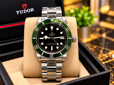 Tudor Black Bay Style Green Bezel Black Dial Automatic Watch