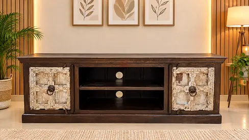Marina Home Solid Wood Antique Tv Table