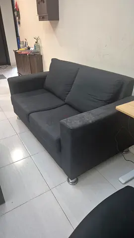 2-seater Dark Grey Fabric Sofa in Good Condition