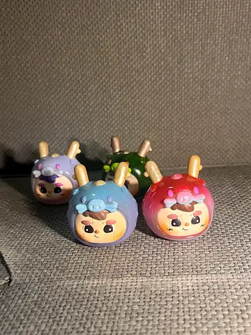 Set of 4 Cute Character Ice Cream Toy Figures