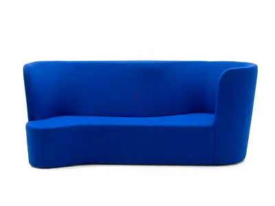 Modern Curved Blue 3-Seater Sofa, Good Condition