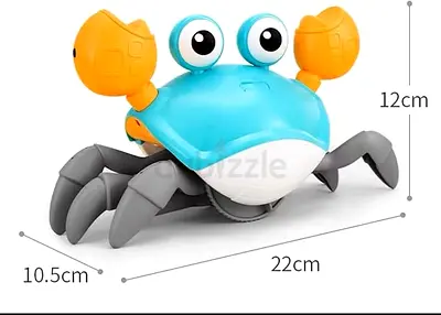 Electric Crawling Crab Baby Toy – Smart Sensor Avoid Obstacles, LED Lights, Music  Silent Mode, USB