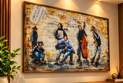 Rustic 3d musical theme wall art