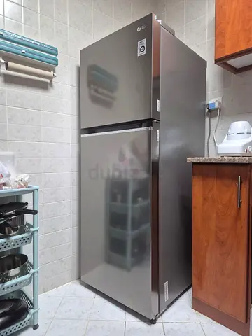 LG Top Freezer Refrigerator - Good Condition, 2-Door, Silver, 340 L