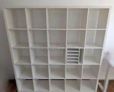 White 5x5 Cube Storage Shelf Unit with Mail/Document Slots