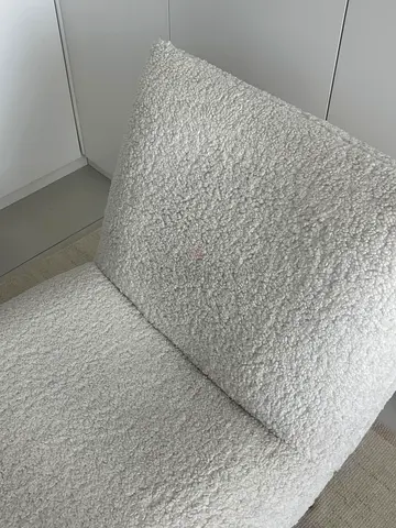 Cream boucle lounge chair