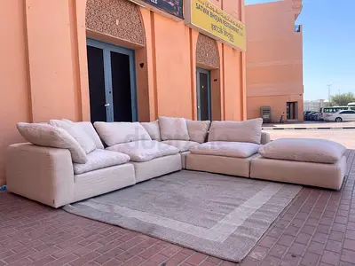 Looking Great Condition Marina Home feather filled Luscious Modular Sofa with footstool