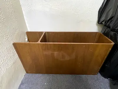 Wooden bedside cabinet / small storage unit - good used condition