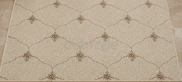 Light beige patterned area rug - good condition, 4x6 (approx.)