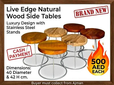 Live edge solid wood side tables