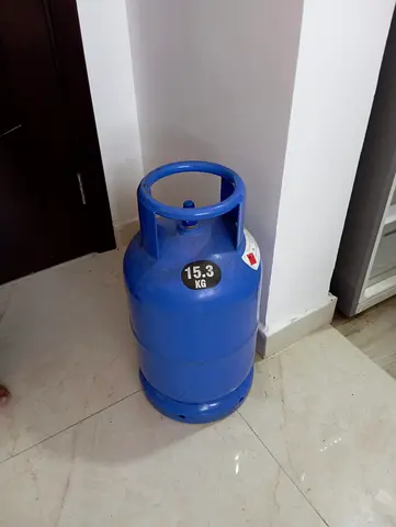 Two 15.3 kg Blue LPG Gas Cylinder with regulator, one of them is new ans still sealed