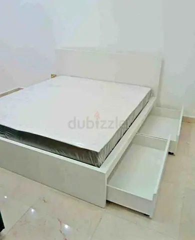 IKEA malam bed with mattress queen size bed