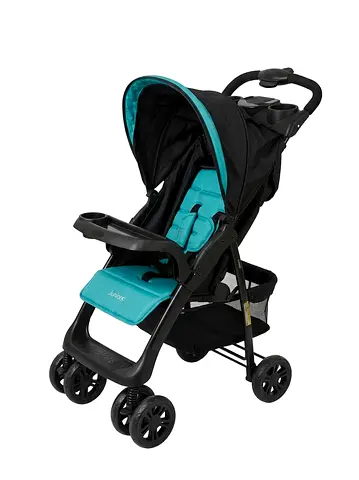 Lightweight teal and black baby stroller - good condition