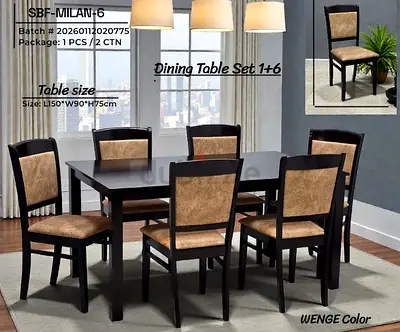 Premium Quality Sold wooden Diding table with 6 chair Available