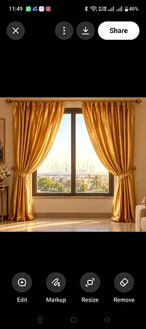 Selling golden silken curtains