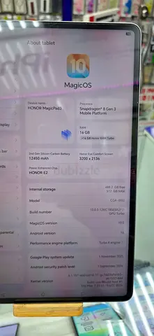 Honor MagicPad 8 (Honor MagicOS) - 16GB RAM, 512GB - Snapdragon Gen-3 New Condition