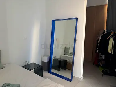 Large Full-Length Blue Framed Floor Mirror