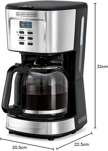 Black & Decker 12-Cup Drip Coffee Maker - Programmable, Stainless Steel