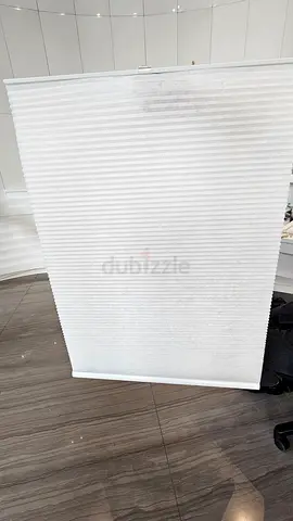 White Pleated Window Blind - Single Panel, Good Condition