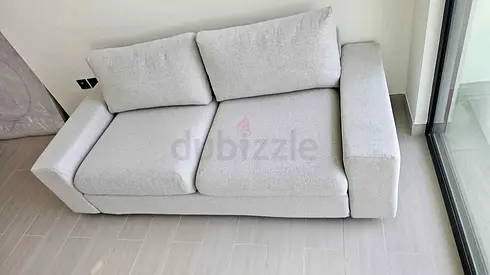 Light grey 2-seater fabric sofa - good condition