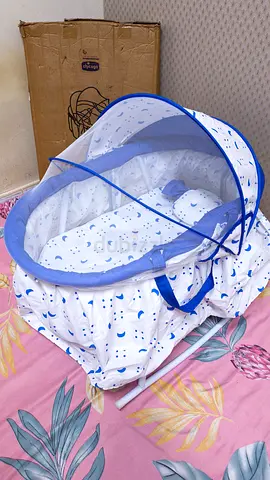 Portable baby bassinet with mosquito net and mattress - gently used