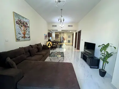غرفة نوم واحدة مفروشة | برج سيدني JVC | شرفة وإطلالة على المسبح