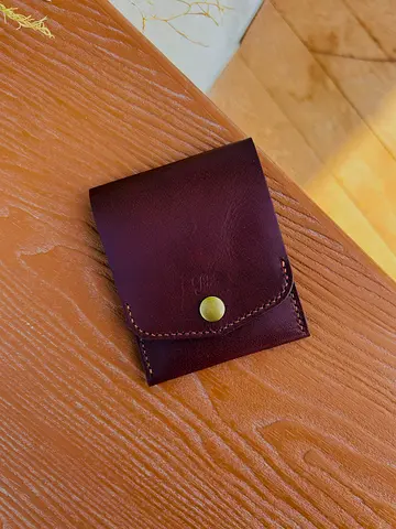 Handmade leather wallet - Burgundy