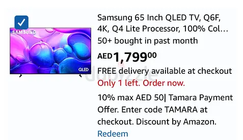 Samsung 65" QLED 4K TV (Q6F) - 65 inch