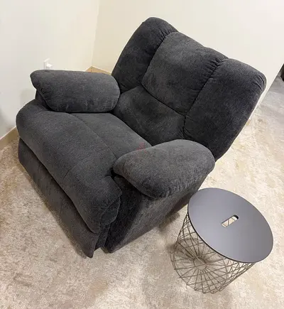 Comfortable Dark Grey Single Recliner Armchair - Good Condition