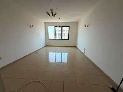 Two bedrooms and two living areas in Al Majaz 3, Sharjah. Two bathrooms, free central AC, built‑in