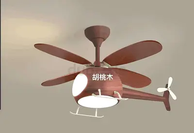 Wooden Helicopter Ceiling Fan with Light - Decorative Kids Room Fan almoniyam+ wood