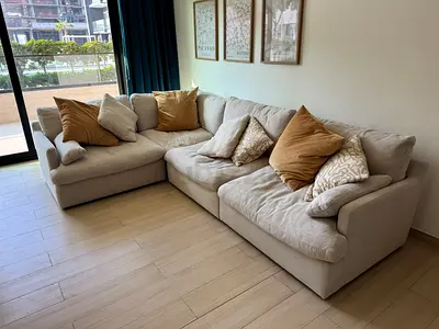 Home Centre swin feather 🪶 filled L Shape Sofa