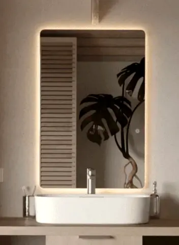 LED Backlit Rectangular Bathroom Mirror - Modern Design