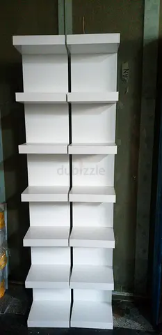 White Modern Tall Display Shelf Unit