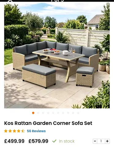 Rattan Garden Corner Sofa Set - 9 seater