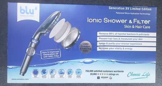 Blu Ionic Shower Head with NMC Filter - Generation XV Limited Edition