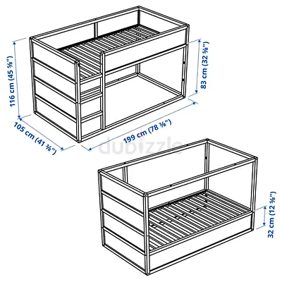 IKEA-style wooden bunk bed / loft bed frame - solid frame, good condition