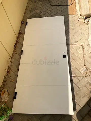 Modern White Interior Door with Black Lock and Hinges