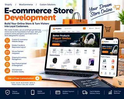 E-commerce Store Development | Shopify & WooCommerce Online Stores