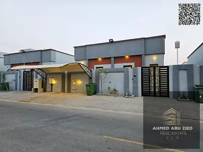 Ground villa for rent in Al Zahia Ajman, 3 master BRs, majlis, hall, fitted kitchen, maid & laundry