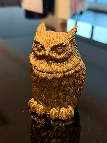 Handcrafted Brass Owl Figurine — Vintage Decorative Collectible