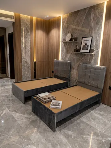Modern Upholstered Single Bed Frame